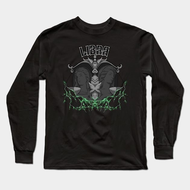 Lightning Libra (Green) Long Sleeve T-Shirt by RampArt